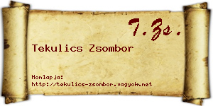 Tekulics Zsombor névjegykártya