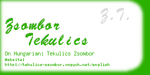 zsombor tekulics business card